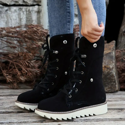 Wasserdichte warme Damen-Schneestiefel mit Umschlag – Ansicht 4