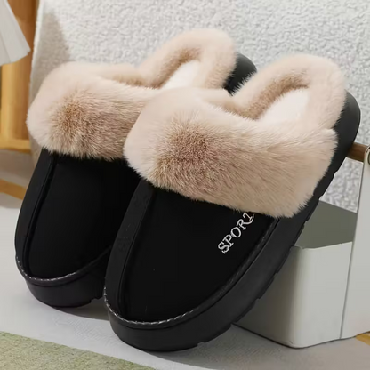 Warme Damen-Winterpantoffeln mit Plüschfutter – Ansicht 4