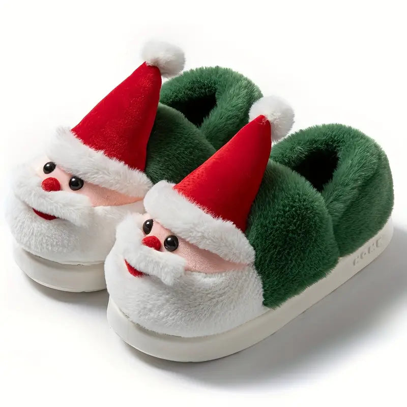 Festliche Damen-Hausschuhe mit Weihnachtsmann-Motiv – Ansicht 10