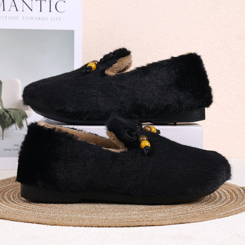 Warme flauschige Damen-Slipper für drinnen und draußen – Ansicht 5