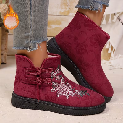 Warme winddichte Damen-Winterstiefel mit Ethnomuster – Ansicht 4