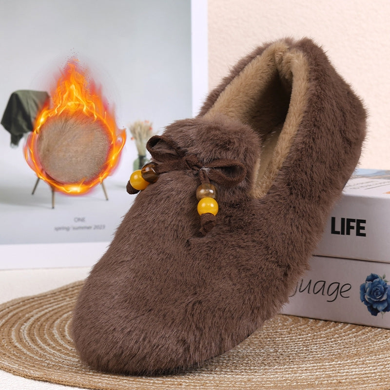 Warme flauschige Damen-Slipper für drinnen und draußen – Ansicht 6