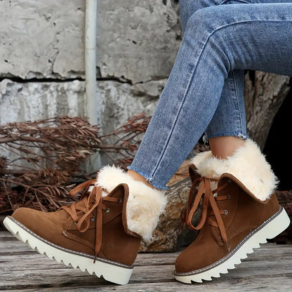 Wasserdichte warme Damen-Schneestiefel mit Umschlag – Ansicht 7