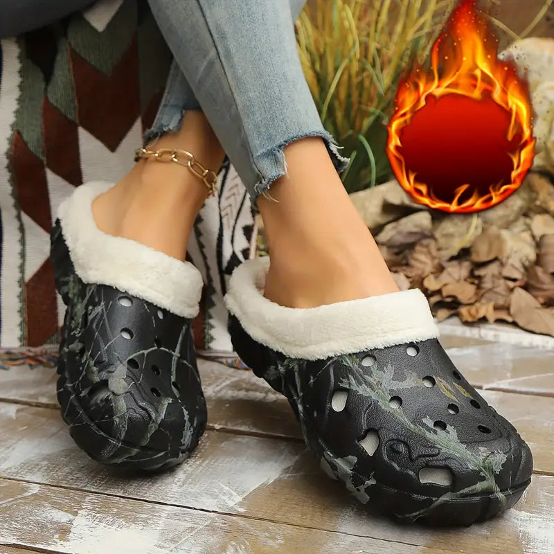 Warme Unisex-Winterslipper mit Tarnmuster und Plüschfutter – Ansicht 8