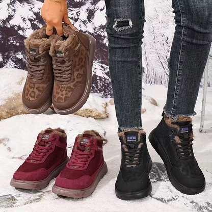 Gefütterte Damen-Stiefeletten mit Leopardenmuster – Ansicht 4