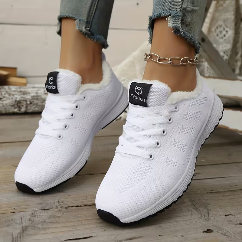 Warme Damen-Sneaker mit Plüschfutter in großen Größen – Ansicht 9