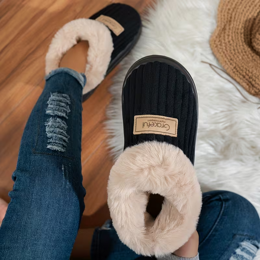 Weiche warme Damen-Pantoffeln mit dicker Sohle – Ansicht 1
