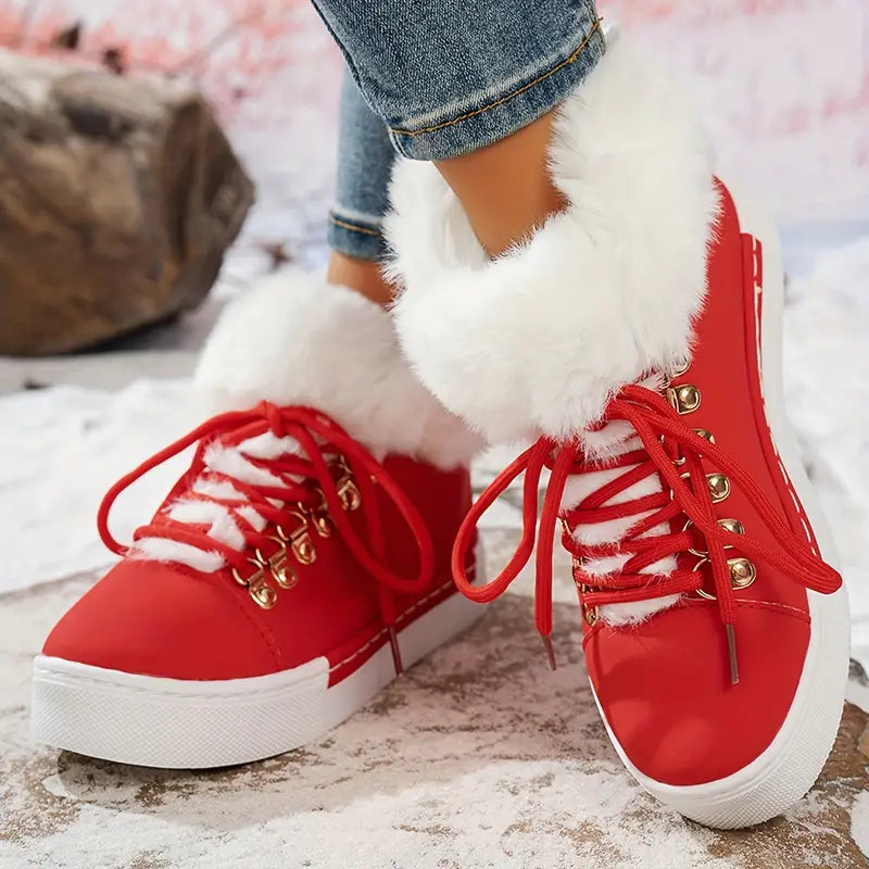 Warme Damen-Stiefeletten mit Keilsohle – Ansicht 6