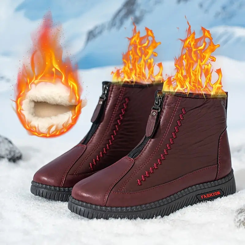 Warme wasserdichte Damen-Stiefel mit Reißverschluss – Ansicht 3