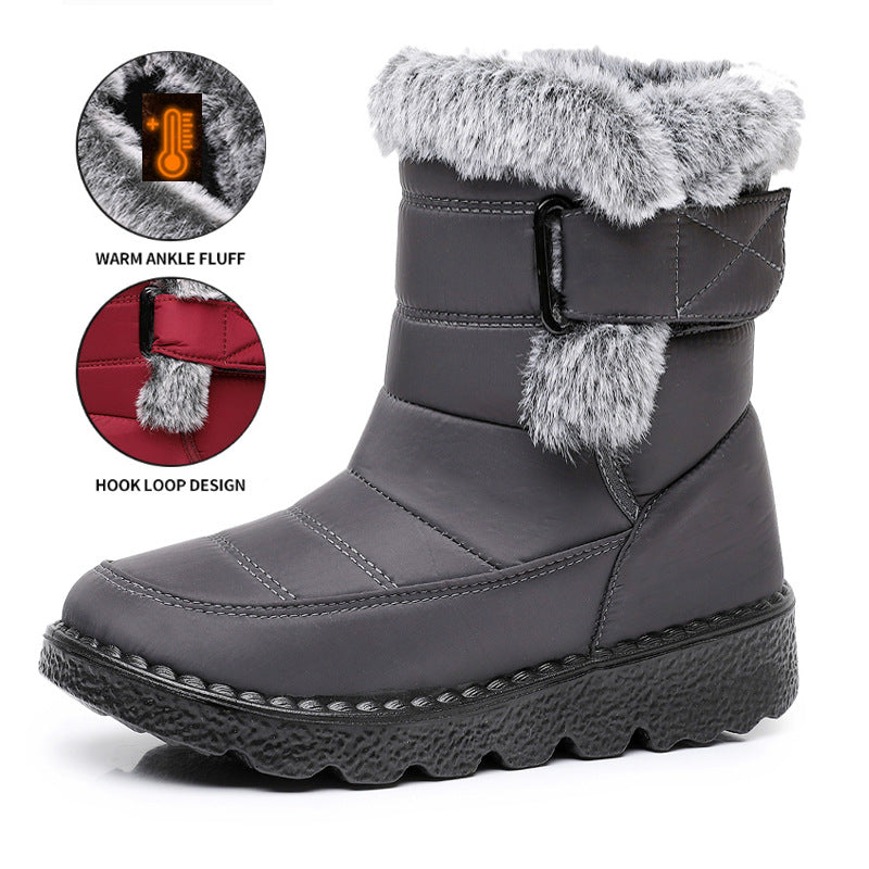 Bequeme wasserdichte Damen-Winterstiefel mit Plüschfutter – Ansicht 1