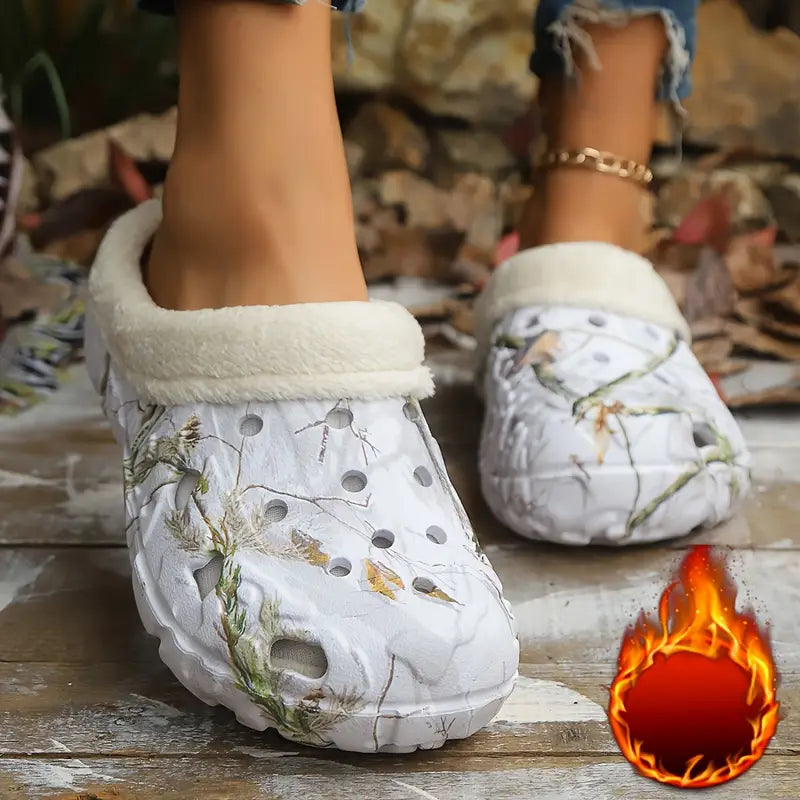 Warme Unisex-Winterslipper mit Tarnmuster und Plüschfutter – Ansicht 11