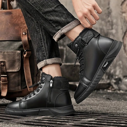 Herren-Echtlederstiefeletten mit Fleecefutter – Ansicht 9