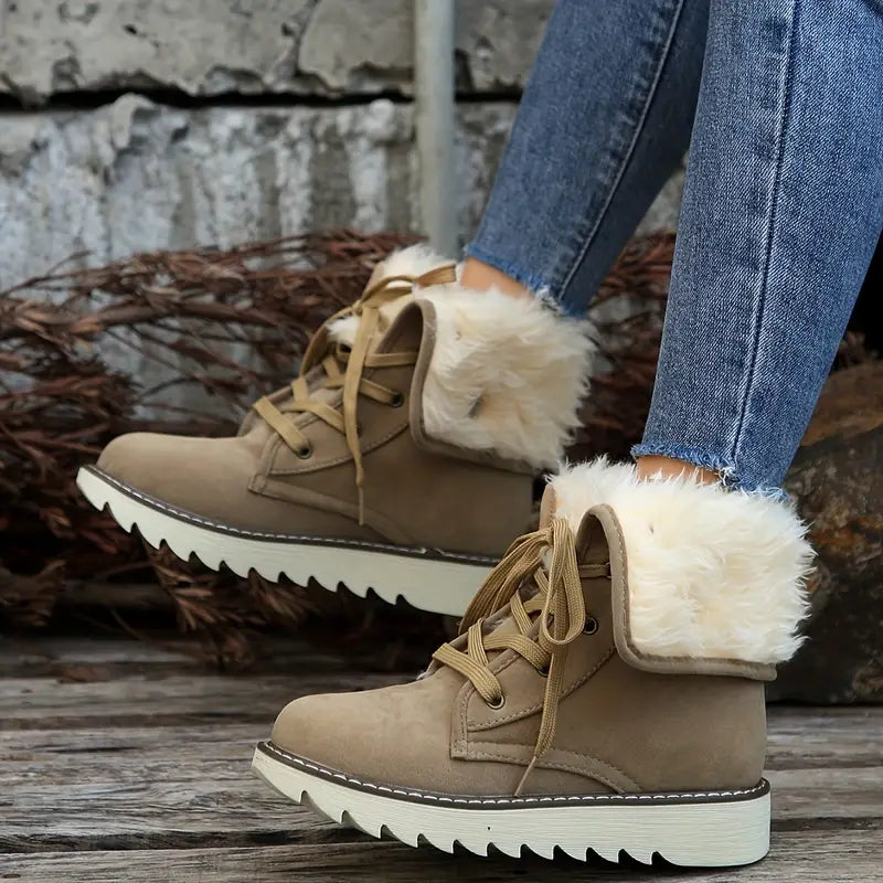 Wasserdichte warme Damen-Schneestiefel mit Umschlag – Ansicht 10