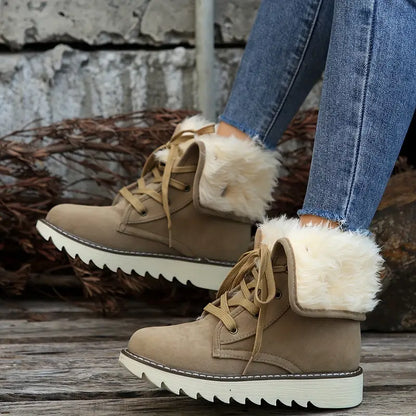Wasserdichte warme Damen-Schneestiefel mit Umschlag – Ansicht 10