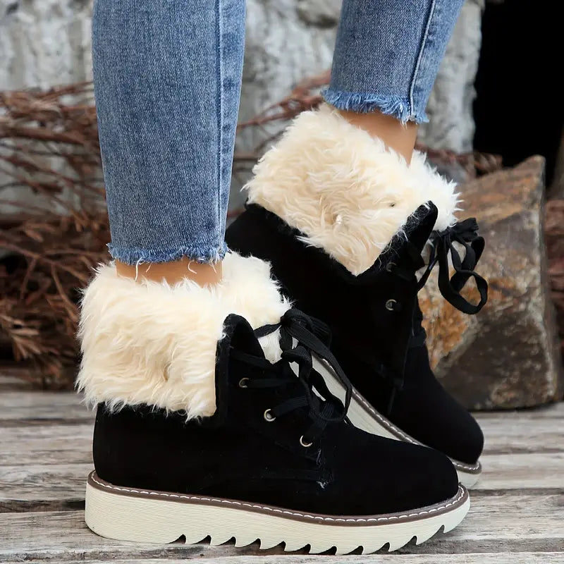 Wasserdichte warme Damen-Schneestiefel mit Umschlag – Ansicht 8