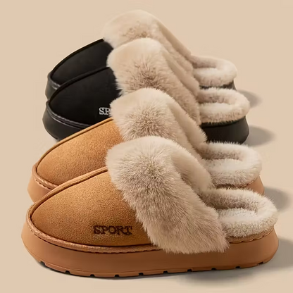 Warme Damen-Winterpantoffeln mit Plüschfutter – Ansicht 7