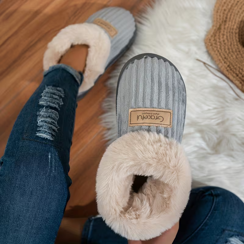 Weiche warme Damen-Pantoffeln mit dicker Sohle – Ansicht 2
