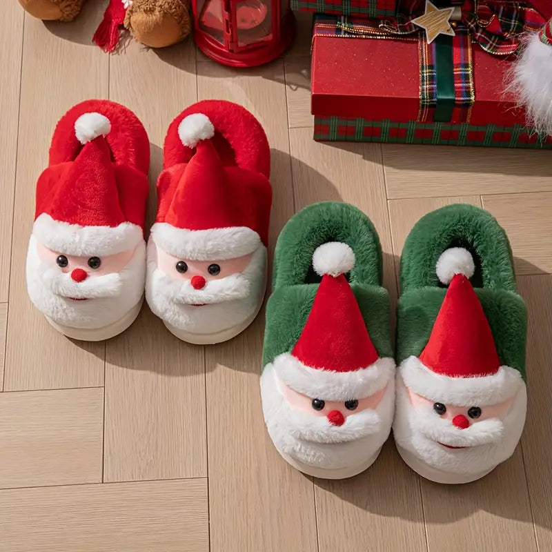 Festliche Damen-Hausschuhe mit Weihnachtsmann-Motiv – Ansicht 8