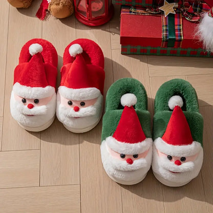 Festliche Damen-Hausschuhe mit Weihnachtsmann-Motiv – Ansicht 8