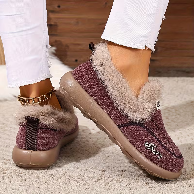 Warm gefütterte Damen-Slipper für drinnen und draußen – Ansicht 7