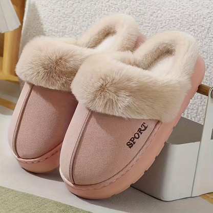 Warme Damen-Winterpantoffeln mit Plüschfutter – Ansicht 3