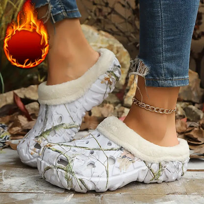 Warme Unisex-Winterslipper mit Tarnmuster und Plüschfutter – Ansicht 12