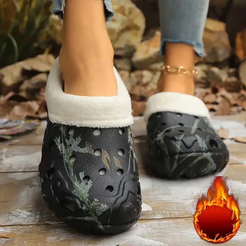 Warme Unisex-Winterslipper mit Tarnmuster und Plüschfutter – Ansicht 9
