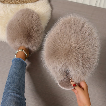 Elegante flauschige Damen-Pantoffeln – Ansicht 16