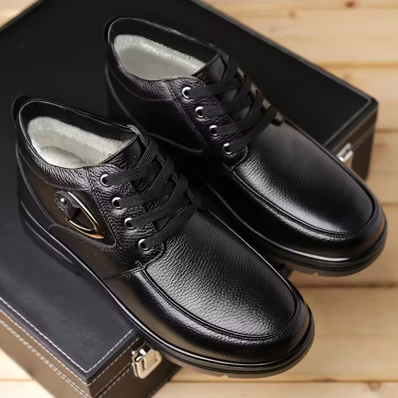 Herren-Winterschuhe aus Echtleder mit warmem Futter – Ansicht 8