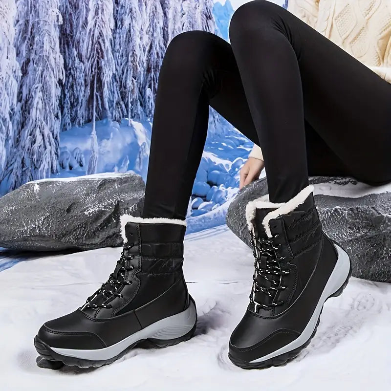 Warme wasserdichte halbhohe Damen-Schneestiefel – Ansicht 11