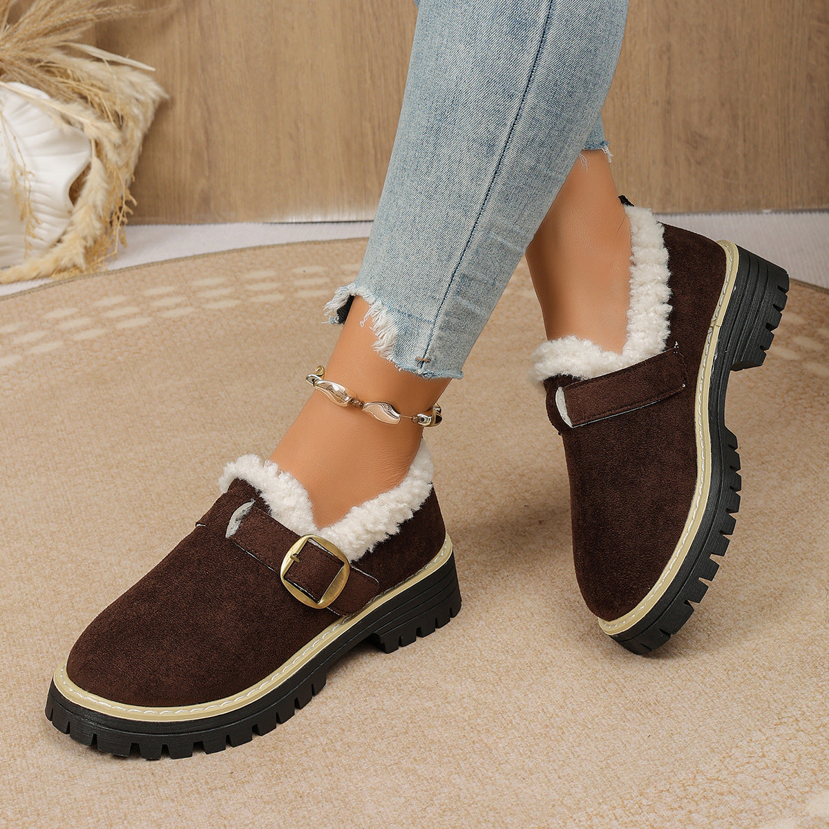 Gefütterte Damen-Winterschuhe mit dicker Sohle – Ansicht 11