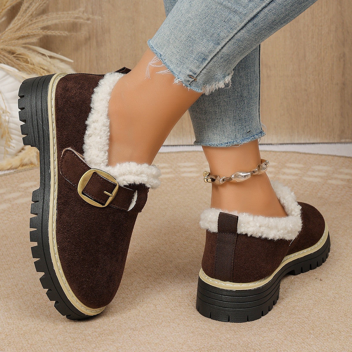 Gefütterte Damen-Winterschuhe mit dicker Sohle – Ansicht 14