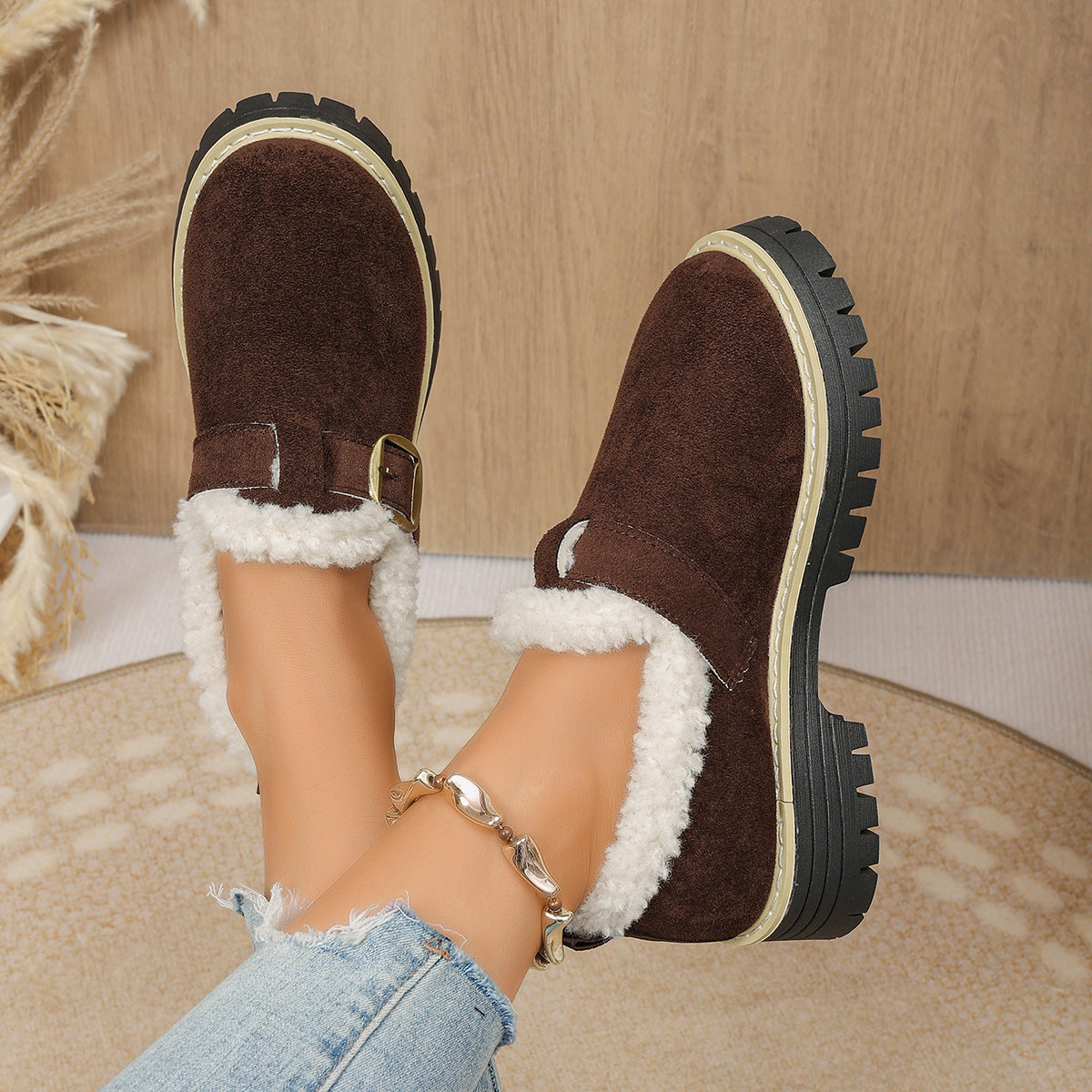 Gefütterte Damen-Winterschuhe mit dicker Sohle – Ansicht 15