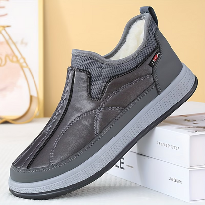 Warme wasserdichte Herren-Lederstiefeletten mit Fleecefutter – Ansicht 5