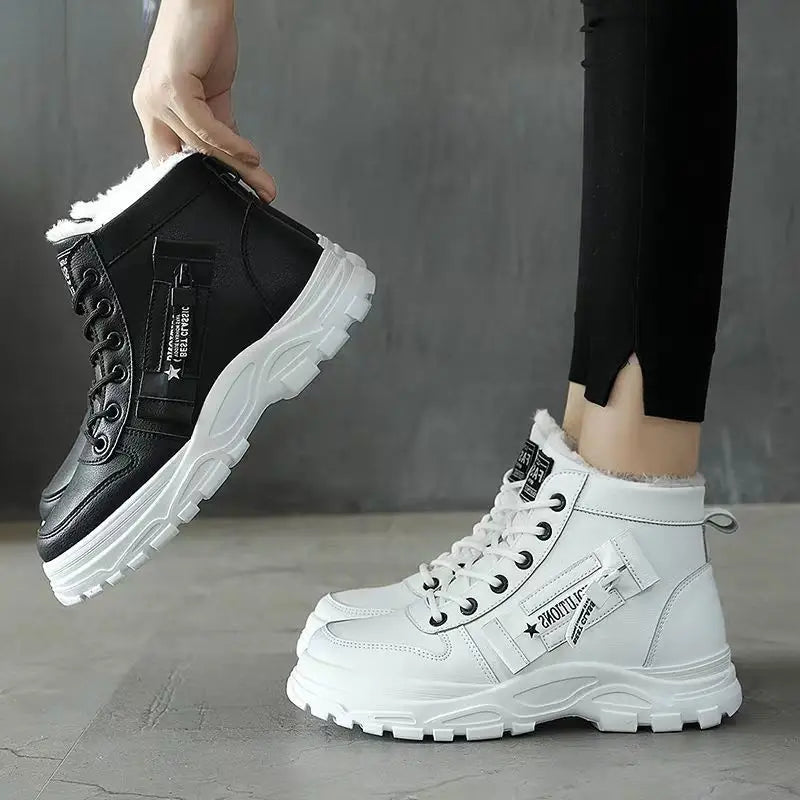 Warme Damen-Sneakerstiefeletten mit Plüschfutter – Ansicht 7