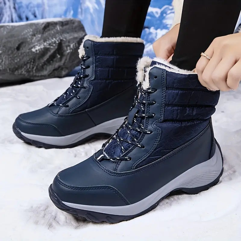 Warme wasserdichte halbhohe Damen-Schneestiefel – Ansicht 14