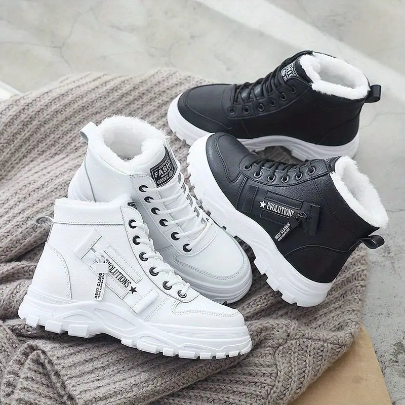 Warme Damen-Sneakerstiefeletten mit Plüschfutter – Ansicht 6