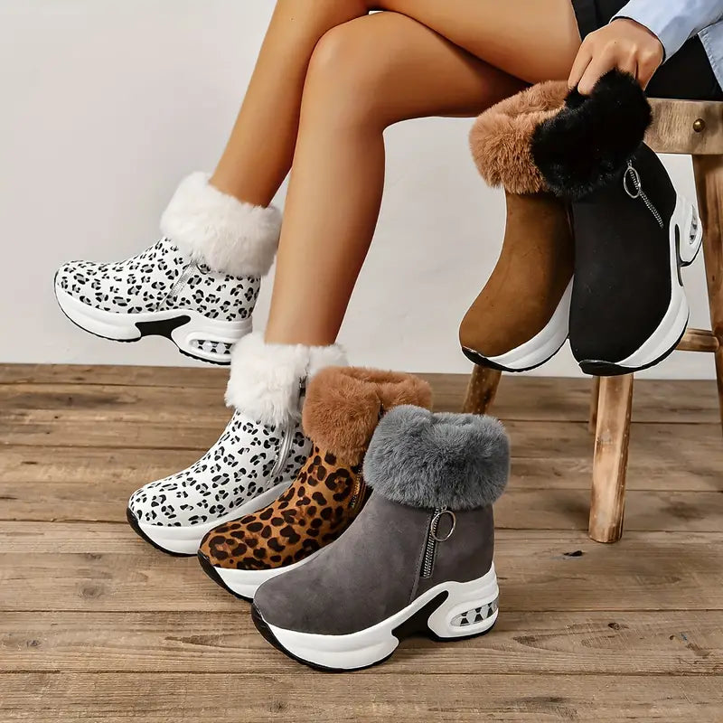 Gefütterte Damen-Plateau-Winterstiefel mit seitlichem Reißverschluss – Ansicht 4