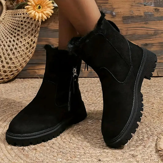 Warme bequeme Damen-Lederstiefel – Ansicht 1