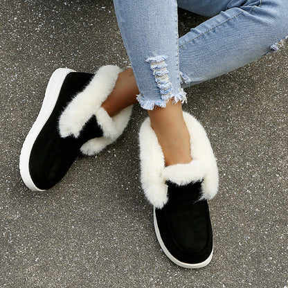 Warme bequeme Damen-Stiefeletten mit Fellfutter – Ansicht 4
