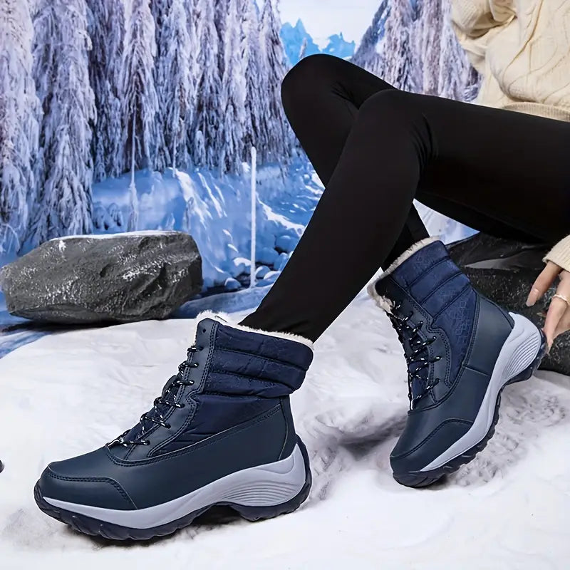 Warme wasserdichte halbhohe Damen-Schneestiefel – Ansicht 19