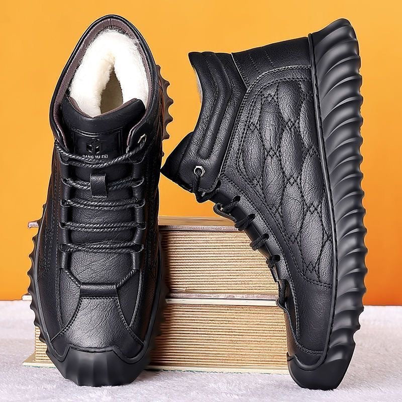 Warme wasserdichte Herren-Lederstiefel – Ansicht 2