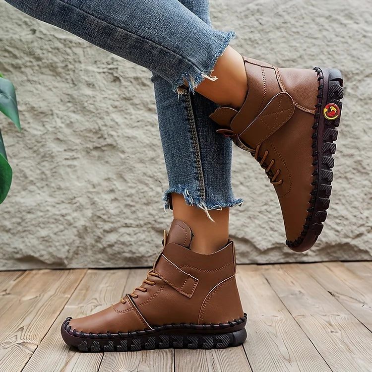 Bequeme Damen-Lederstiefeletten mit weicher Sohle – Ansicht 15