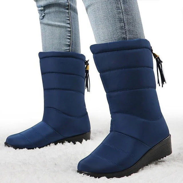 Warme wasserdichte Damen-Schneestiefel mit Keilsohle – Ansicht 4