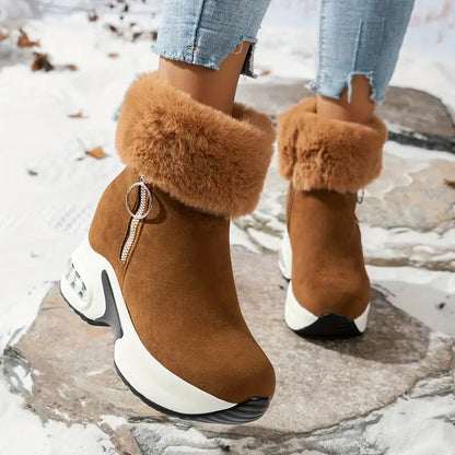 Gefütterte Damen-Plateau-Winterstiefel mit seitlichem Reißverschluss – Ansicht 9