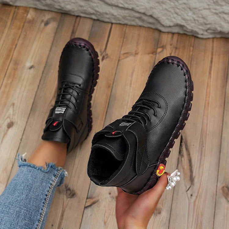 Bequeme Damen-Lederstiefeletten mit weicher Sohle – Ansicht 12