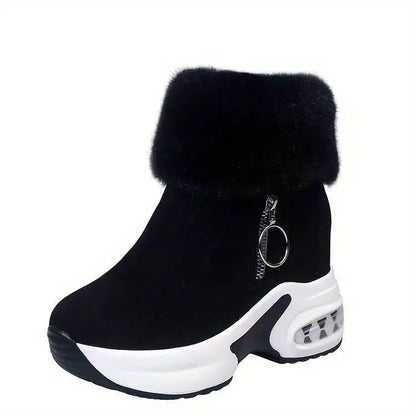 Gefütterte Damen-Plateau-Winterstiefel mit seitlichem Reißverschluss – Ansicht 12