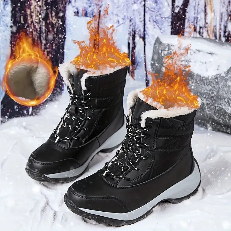 Warme wasserdichte halbhohe Damen-Schneestiefel – Ansicht 1