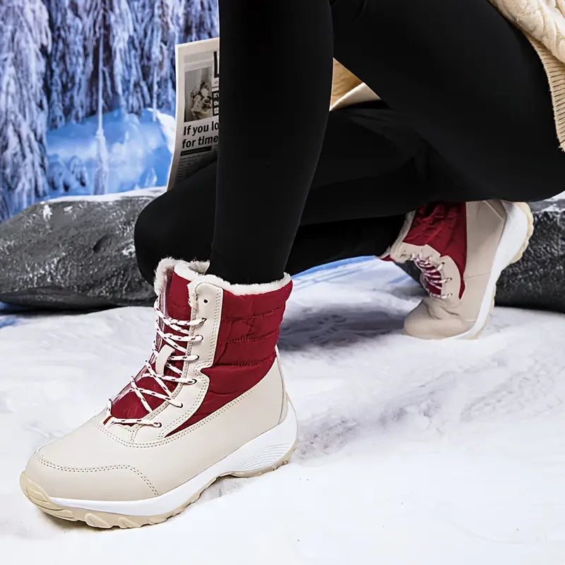 Warme wasserdichte halbhohe Damen-Schneestiefel – Ansicht 33