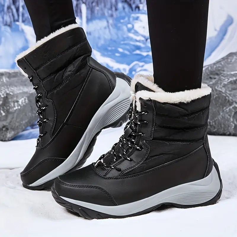 Warme wasserdichte halbhohe Damen-Schneestiefel – Ansicht 2
